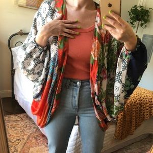 Anthropologie Floral Cocoon Kimono